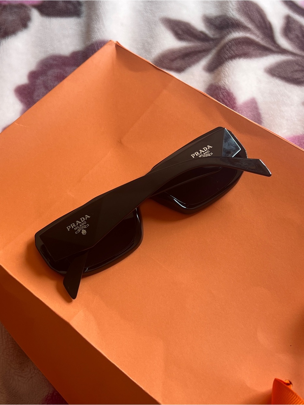 Prada Black Rectangle Sunglasses - Picture 9 of 16